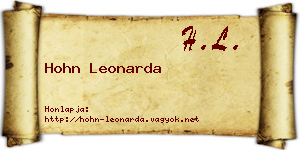 Hohn Leonarda névjegykártya